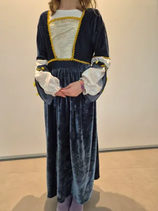 Disfraz medieval azul terciopelo