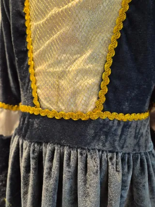 Disfraz medieval azul terciopelo