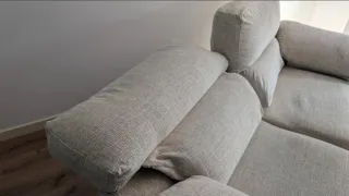 Sofá 2 plazas beige extensible,