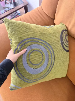 Juego 2 sofás tela marrón