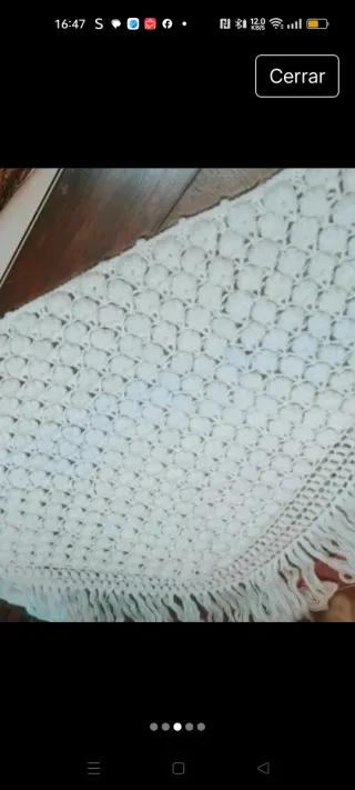 Chal artesanal tejido blanco