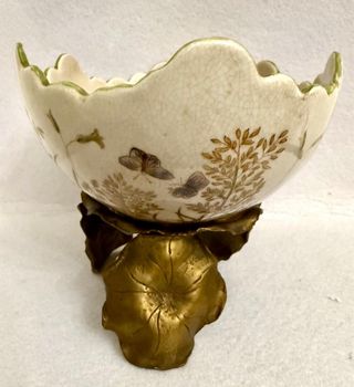 Centrotavola porcellana bronzo Art Nouveau