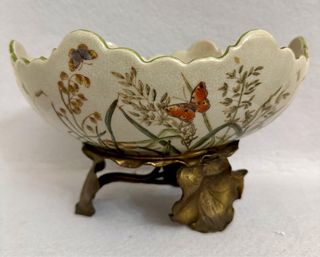 Centrotavola porcellana bronzo Art Nouveau