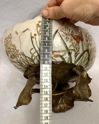 Centrotavola porcellana bronzo Art Nouveau