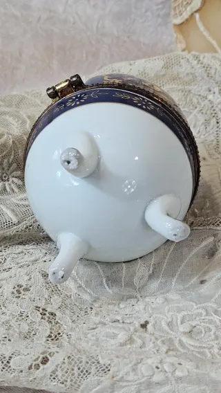 Huevo joyero estilo Fabergé porcelana vintage