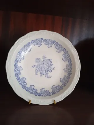 Plato decorativo azul floral