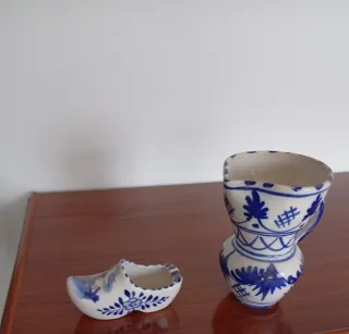 Plato decorativo azul floral