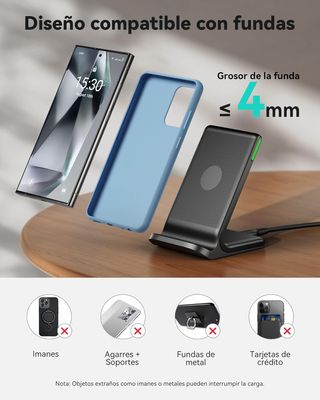 INIU Cargador Inalámbrico Rápido Stand, 15W Certif