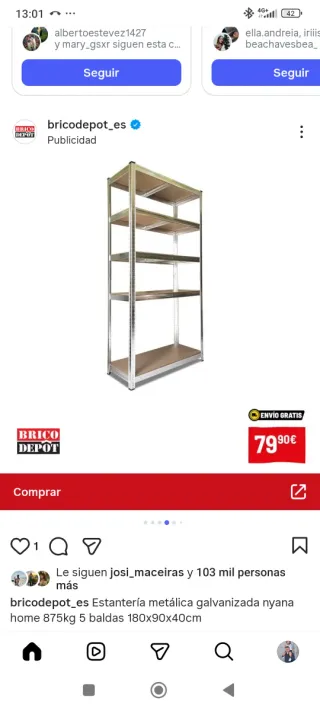 Estantería Galvanizada 5 Baldas