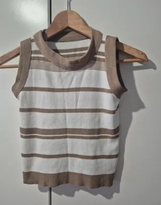 Camiseta sin mangas a rayas