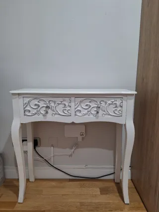 Mueble recibidor blanco 2 cajones