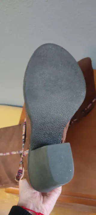 Botas Mustang Marrones Tacón Ancho