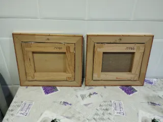 2 quadri decorativi di pittura ad olio, come nuovi