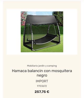 Hamaca balancín con mosquitera