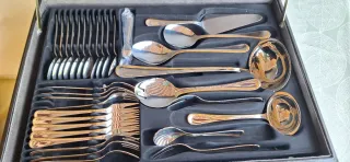 Cubertería Solingen Metal Dorado y Plateado