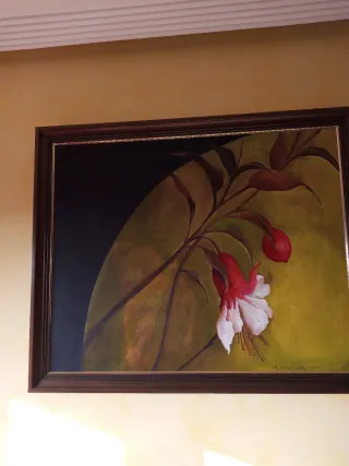 Pintura al óleo con marco de madera