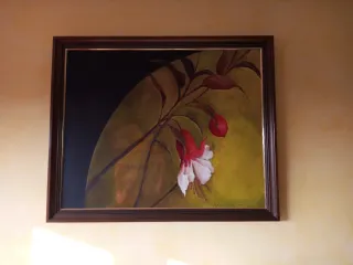 Pintura al óleo con marco de madera