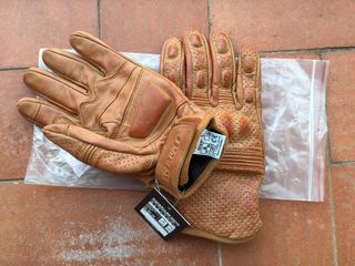 Guantes de moto cuero nuevos L marrón