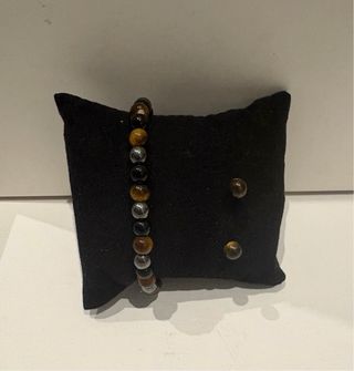 Pulsera y pendientes ojo de tigre