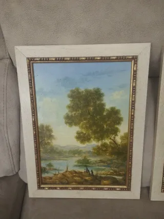 2 Cuadros Pintura Óleo Paisaje,muy decorativos