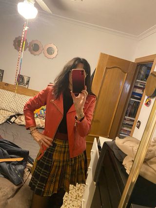 Chaquetas cuero 100% azul/rosa nuevas con etiqueta