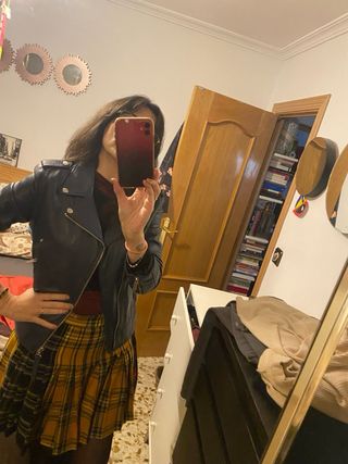 Chaquetas cuero 100% azul/rosa nuevas con etiqueta