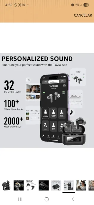 Auriculares TOZO NC3 Negros Nuevos