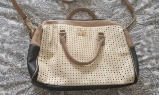Bolso Primark crema,marron y Negro.