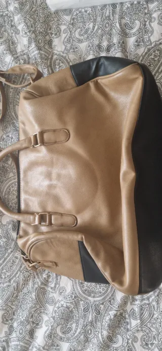 Bolso Primark crema,marron y Negro.