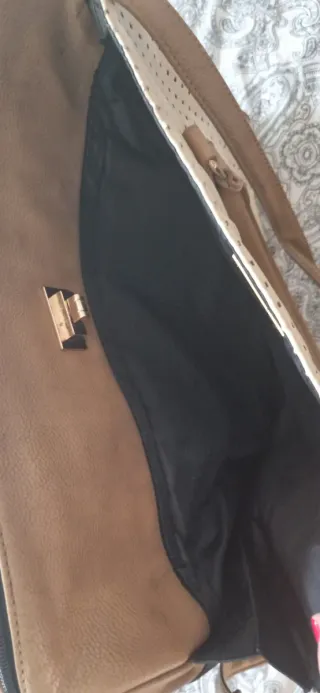 Bolso Primark crema,marron y Negro.