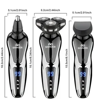 Máquina de afeitar eléctrica 3 en 1