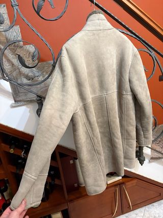 Cappotto Montone Shearling vera Pelle Scamosciata