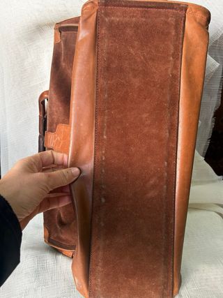 Bolso Maletín Vintage Piel Marrón