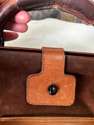 Bolso Maletín Vintage Piel Marrón