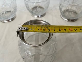 Juego 6 Cuencos Cristal Tallado y Plata