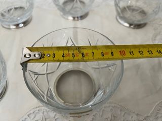 Juego 6 Cuencos Cristal Tallado y Plata