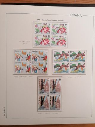 ÁLBUM SELLOS ESPAÑA AÑOS 1984 A 1987**MNH. BLOQUE