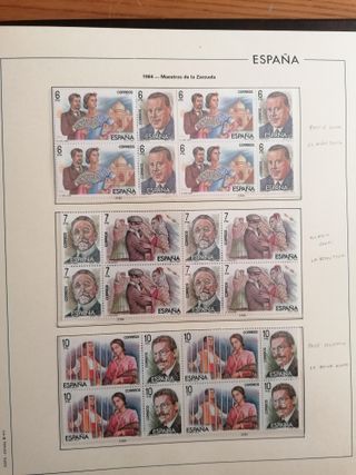 ÁLBUM SELLOS ESPAÑA AÑOS 1984 A 1987**MNH. BLOQUE