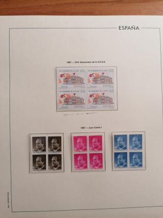 ÁLBUM SELLOS ESPAÑA AÑOS 1984 A 1987**MNH. BLOQUE