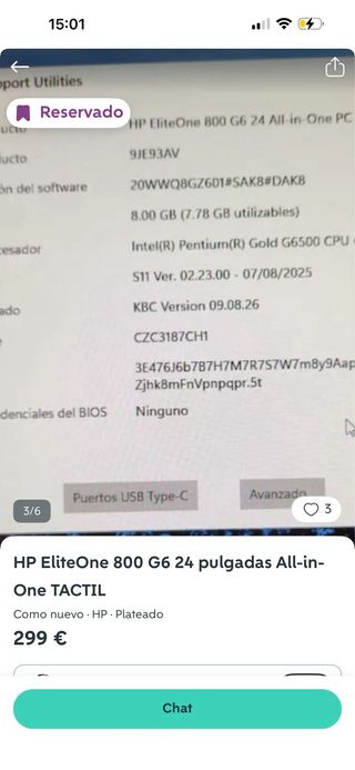 Ordenador HP All in One Plata/Negro