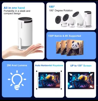 Proyector MAGCUBIC Blanco 720P 290 Lúmenes