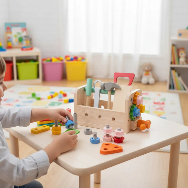 Caja Herramientas Madera Montessori Juguete