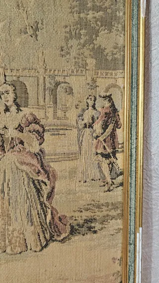 Tapiz antiguo estilo gobelinos Escena romántica