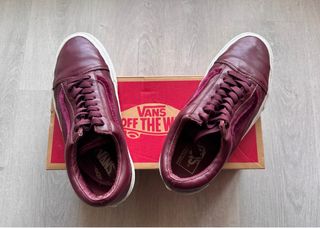 Vans Old Skool Burdeos Talla 39 Piel y Terciopelo