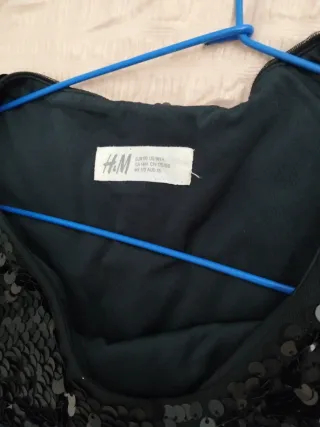 Vestido negro lentejuelas y tul