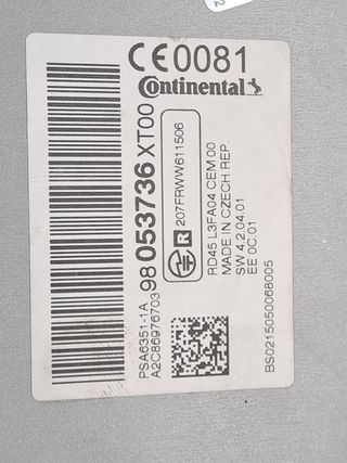 SISTEMA AUDIO / RADIO CD CITROEN BERLINGO (5)