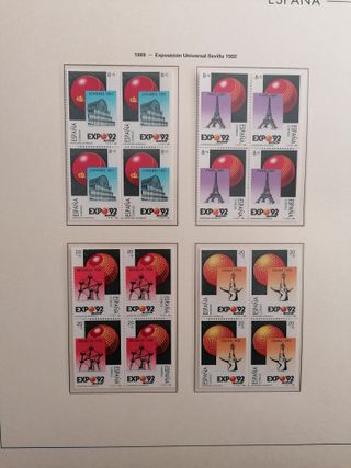 ÁLBUM SELLOS ESPAÑA AÑOS 1988 A 1991**MNH. BLOQUE