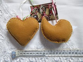 Decorazioni in feltro. Cuore e uccellino. 2pz