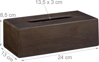 Relaxdays, 7,5 x 24 x 12 cm, Marrón Oscuro Caja pa
