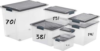 Rotho Compact Caja de almacenamiento 38l con tapa,